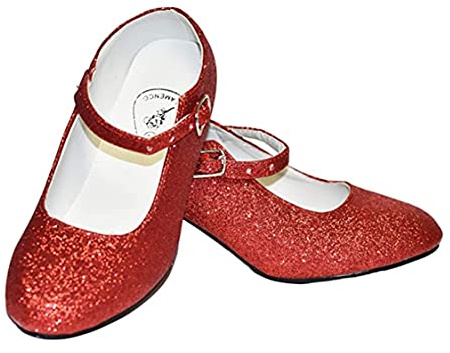 Dysmad Personnalise ! Chaussures de danse flamenco avec différentes tailles, de fille à femme. Rouge avec paillettes. Taille 32
