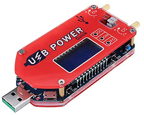 Fasizi 15 W USB Step UP strömförsörjningsmodul Boost justerbar omvandlare fläkthastighetskontroll potentiometer med LCD-skärm – röd