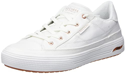 Skechers Women's Arch Fit Arcade-Meet Ya There Sneaker, White, 7