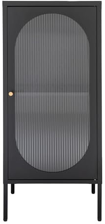 Standvitrine >Adelaide< in Schwarz, Metall - 50x110x35cm (BxHxT)