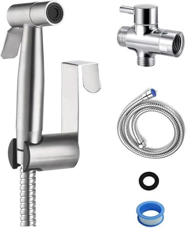 ‎HYSHLC Handheld Bidet Sprayer for Toilet Spray Attachment with Hose for Feminine Wash Baby Cloth Diaper Washer Shower Sprayer for Toilet Bathroom Cleaning Personal Hygiene
