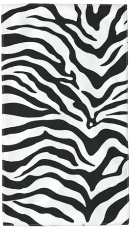 InOmak Schwarz-weißes Zebramuster，Langlebige Hotelhandtücher Badezimmer Reisewaschlappen Gesichtstuch 40 x 70 cm