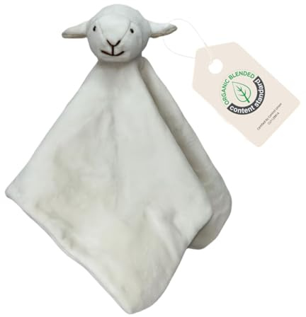 Cute Since 1999 Baby Schnuffeltuch & Kuscheltier ab 0 Monate - Lamm Schmusetuch für Junge & Mädchen - Sachen & Geschenk für Neugeborene - Bio Tier Kuscheltuch & Schnüffeltücher - 35 x 35 cm