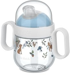 Mepal - Antitropf-trinklernbecher Mio Little Dutch - Auslaufsicher - Gesichert mit einem durchsichtigen Deckel für den sicheren Gebrauch unterwegs - Leicht zu haltende Griffe - 200 ml - Forest Friends