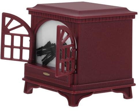 DRESSOOS Mini Cheminée Éclairée pour Maison De Poupée Décoration De Mini-Maison Accessoire De Miniature Modèle De Cheminée De Maison