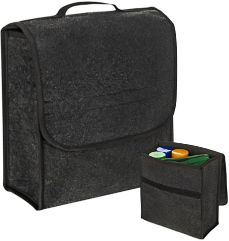 GOEDCH Borsa portaoggetti per bagagliaio dell'auto, in feltro: 30 x 17 x 29 cm, organizer per bagagliaio dell'auto, in tessuto non tessuto, borsa per il bagagliaio, borsa degli attrezzi, borsa con
