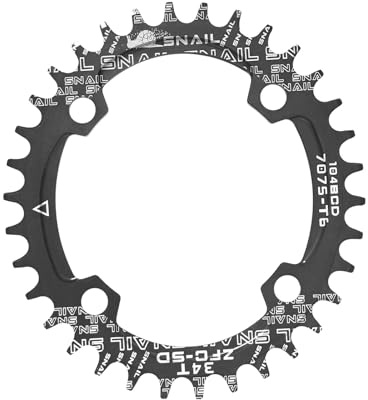 ENGWE MTB Plateau de vélo 104BCD étroit et Large, 32T, 34T, 36T, 38T, Rond, Ovale, en Aluminium, Convient aux chaînes de 8, 9, 10, 11 Vitesses (Ovale, 34T)