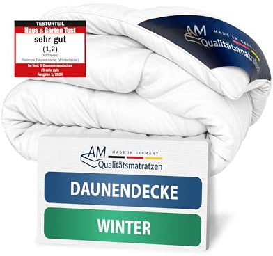 DormiGood Daunendecke 140x200 Winter - Made in Germany - 100% Extraweiche Daunen - Kuschelige Winterdecke 140x200cm - Oeko-TEX zertifizierte Federbettdecke 140x200cm - Bettdecke warm 140 x 200