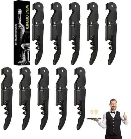 Tire Bouchon Limonadier Professionnel Sommelier Madehay Tire Bouchon Professionnel, Couteaux de Sommelier en Acier Inoxydable Avec Décapsuleur et Coupe-Capsule (5, Noir)