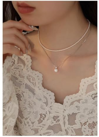 TTDGYYXW Collier de Perles de Millet Fin de 3mm pour Femmes, chaîne de clavicule de Luxe légère et Populaire, Peut être portée empilable, 2025