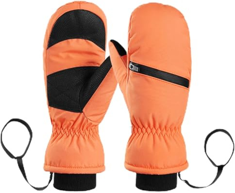 WAZHAKU Guantes de esquí de invierno, guantes de invierno para hombre y mujer, guantes de nieve impermeables, guantes de invierno, guantes para pantalla táctil, guantes de snowboard, guantes de esquí