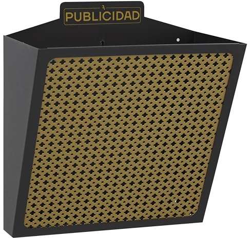 Arregui 1832D9 E2313 - Cestino per giornali, grande, colore: Nero/Ocra