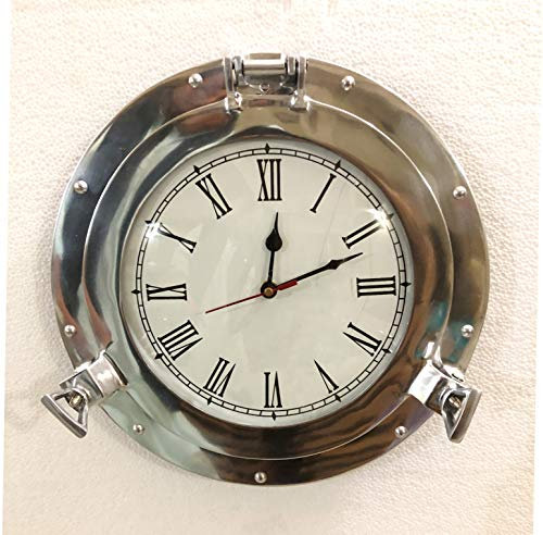 Vintage Navigation Marine Ottone Nave Oblò Orologio 11.5 '' Nave Finestra Orologio da Parete