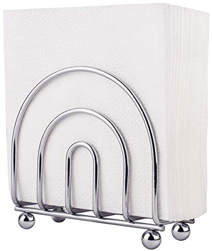 Paper Napkin Holder Tissue Dispenser for Kitchen Countertops, Dining Table, Picnic Table, Indoor & Outdoor Use, Chrome Finish (Classic)