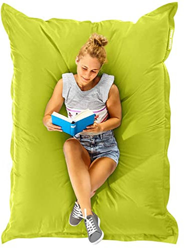 Green Bean Sitzsack 120x160cm 270Liter Kinder & Erwachsene Bean Bag EPS Perlen Füllung Riesensitzsack Groß Draußen Outdoor Liegekissen Waschbar Wetterfest Lounge Chair Sitzkissen Bodenkissen Hellgrün