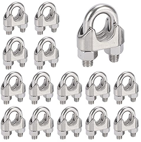 M6 Drahtseilklemme 16 Stück Seilklemme Edelstahl 304 Bügelklemmen Seilklemme für Drahtseile Seilen Ø 6mm