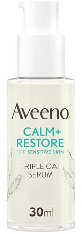 Aveeno Face Calm+Restore Triple Oat Serum (1 x 30ml), Instantly Smoothing Face Serum with Triple Oat Complex and Calming Fever for Fortified Skin and 24h Moisturisation, Face Care for Sensitive Skin
