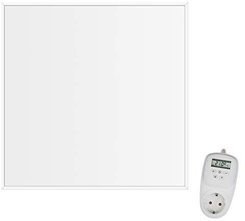 Viesta CF360 TH12WIFI Chauffage infrarouge en cristal de carbone (dernière technologie) pour plafonds, panneau chauffant, panneau chauffant, panneau de chauffage mural ultra plat, blanc, 360 W