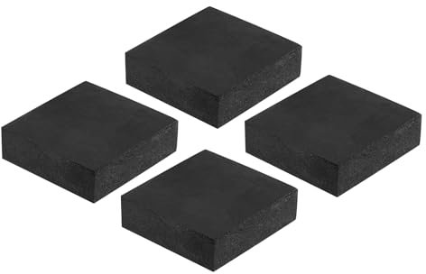 PATIKIL Rubber Anti-Vibration Pads, 4 Pcs Self Adhesive Vibration Isolation Mats 1.97x1.97x0.6 for HVAC Air Conditioner Air Compressor Washer Dryer Black