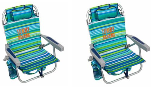 Tommy Bahama ryggsäck, strandstol, 2-pack, aluminium, grön