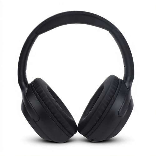 Bluetooth-hörlurar Over Ear, V5.3 Lång Speltid Djup Bas Stereo Uppladdningsbart Hopfällbart Trådlöst Headset med 3,5 Mm Port, Stöder A2DP, AVRCP, HSP, HFP-protokoll (Svart)