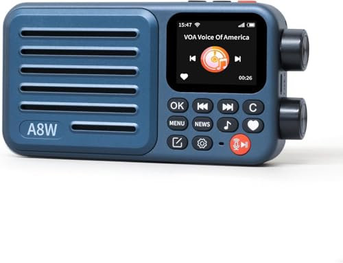 Choyong Radio Internet A8W Récepteur intelligent portable WiFi/4G Version mondiale Haut-parleur radio avec FM, carte TF, toutes les radios du monde, pour la maison avec WiFi, radio numérique, choyoung