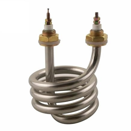 KAYOUDE Calentador de inmersión de Acero Inoxidable en Espiral, Elemento Calefactor con Cabezal de Cobre, Altura del Tubo de 80mm, 220V, 380V, 2500W, 3000W, 4500W(380V,3000W)