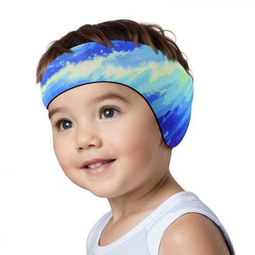 HeySplash Fascia da Nuoto, Fascia di Protezione per Orecchi da Nuoto, Protezione per Orecchie in Neoprene per Bambini e Ragazzi, Fascia Impermeabile per Nuotare, Taglia S, Surf Blu
