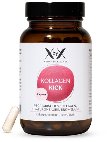 XbyX Kollagen Kick Kapseln | 45 Portionen | Vegetarischer Premiumkollagen Komplex | Typ 1, 5 und 10 Kollagen | Aus Deutschland