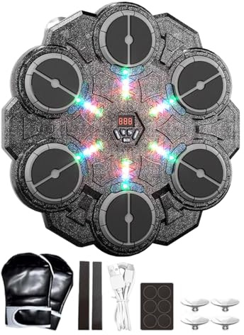 Máquina de Boxeo Musical Luz LED de Pared Interactiva de 9 Velocidades