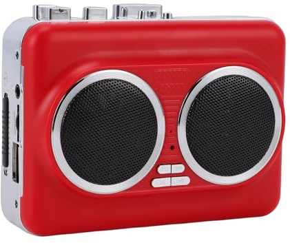 VELATEMOR Reproductor de Cintas de Casete, Convertidor Portátil de Casete a MP3 con Unidad Flash USB, Altavoces Duales Integrados, Conector para Auriculares de 3,5 Mm, para Digitalizar y