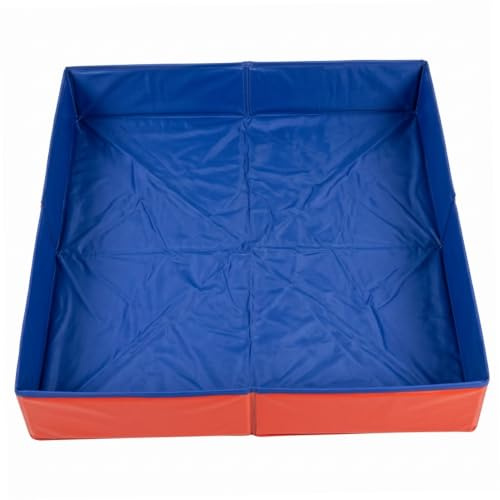 Bemonew Liten hundpool, 50 x 10 cm fyrkantig valp pool multifunktionell hopfällbar för små husdjur bad/kattlåda/fotfat