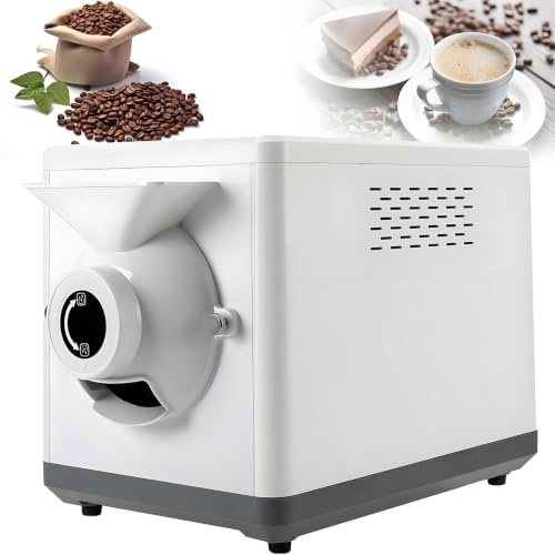 Elektrisk kafferostare, 1600W effekt, 1500g kapacitet, 0-90 min timer, 100℃-250℃ temperaturkontroll, non-stick kanna, för hemmabruk och kommersiellt bruk