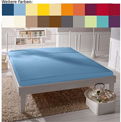 Spannbettlaken Bella Donna Jersey für Matratzen & Wasserbett 140-160 x 200-220 cm in Hellblau