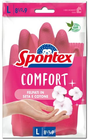 Spontex Gants pour la maison - Soft taille extra large, latex rose, XL (Confezione da 1)