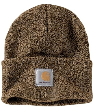 Carhartt Men's Knit Cuffed Beanie, Dark Brown/Sandstone, One Size