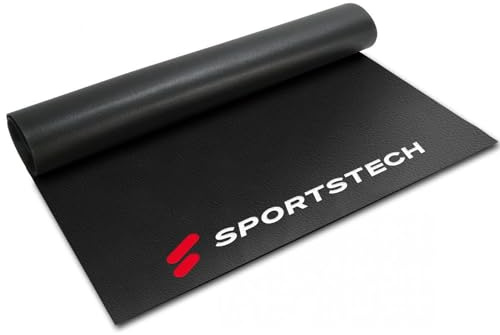 Sportstech Esterilla Protección de Suelo 4-6mm | Esterilla Protectora para aparatos de Fitness | Alfombra Antideslizante para Cintas de Correr y Bicicletas | Resistente al Sudor - También para Yoga