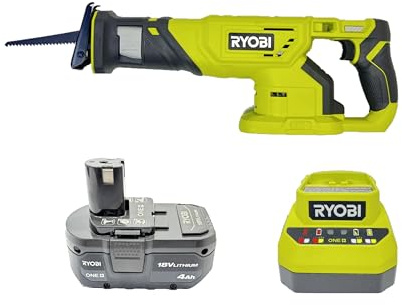 Ryobi 18-Volt Cordless Reciprocating Saw Kit with a 4Ah Battery and Charger (No Retail Packaging, Bulk Packaged)