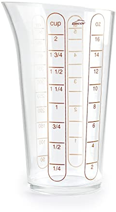 LACOR - 67075 - Vaso Medidor Básico, Recipiente con Medidas, Medidor de Líquidos, Plástico de Máxima Calidad, Libre de BPA, 8.5 cm, 0.5 L