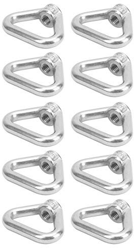 Tuerca Anular Triangular, 10 Tuercas Plateadas, Tuerca Anular de Acero Inoxidable 304, Tuerca Anular Triangular, Sujetador de Tuerca de Ojo M8, Galvanoplastia, Kits de Tornillos