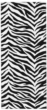 EgoMed Handtuch 30 x 70 cm, Handtuch, weiche Badehandtücher für Küche, Hotel, Fitnessstudio, Waschküche, schwarz-weißes Zebramuster