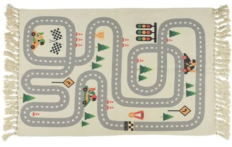 Carousel Home Childrens Race Track Rug | Rag Rug For Kids Racing Track Circuit Rug | Girls Boys Nursery Bedroom Floor Rug Area Rug 80 X 120cm