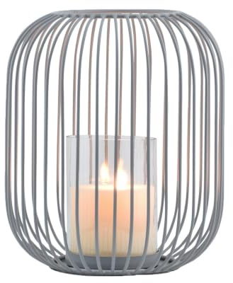 Trädgårdsdekoration, vindljus, te-ljushållare, ljusstake, Tesour, grå, liten