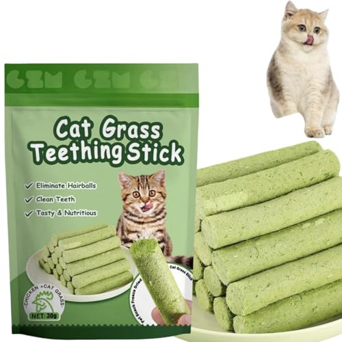 Cat Dental Grass Sticks 6pcs Chew Toy with Catnip for Hairball Removal