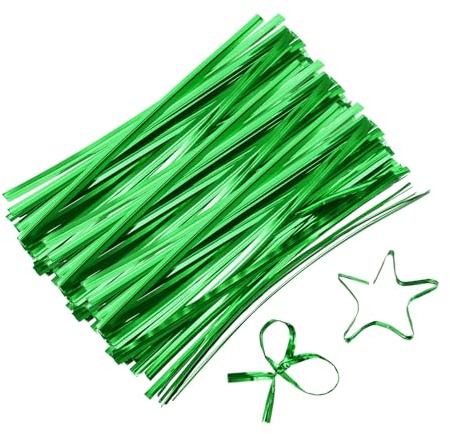 QUARKZMAN 4 Attaches torsadées, Attaches torsadées métalliques, Réutilisables Plastique Enduit Attaches torsadées pour Boulangerie, Bonbons Sacs, Café Sacs, Paquet de 800, Vert