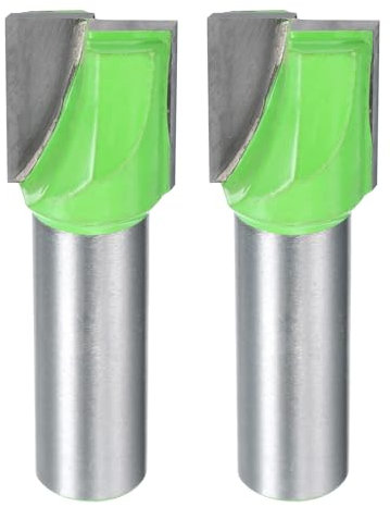 sourcing map 2pcs Bottom Cleaning Router Bits 1/2 Shank Carbide Tipped Spoilboard Surfacing Planing CNC Mortising Bit for Slab Flattening Woodworking, 23/32 (18mm) Dia 25/32 (20mm) Depth