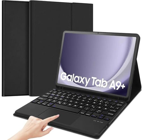 JADEMALL Samsung Tablet A9 Plus Tastatur - Galaxy Tab А9+ 2023 11 Zoll, Abnehmbar Tastatur Schutzhülle mit Pencil Halter für Samsung Galaxy Tab A9+ 2023 SM-X210/X215/X216, QWERTZ Deutsches