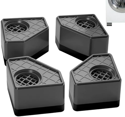 4 unidades amortiguadores de vibraciones para lavadora, pies de lavadora, secadoras, almohadillas para los pies para reducir el ruido y absorción de impactos, 4,5 cm de altura