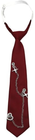 JKQBUX Cravate pour femmes et filles, cravate punk avec chaîne, cravate pré-nouée pour décontracté, fête, mariage, 2-14, 7W*32L