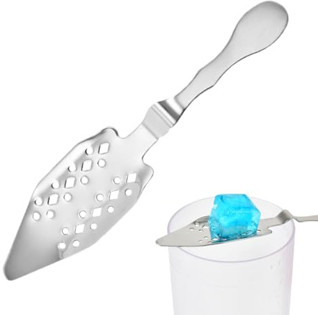 Cucchiaio da spaccatura in acciaio inossidabile – Cucchiaio da 25 cm di qualità alimentare con fori, colino per barra per gocciolatore di assenzio, cucchiaio da cocktail multiuso, strumento da cucina
